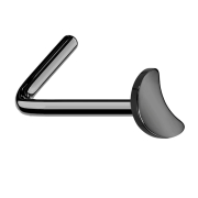 Angled black nose stud with moon