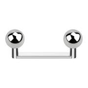 Surface Barbell flach Innengewinde silber mit zwei Kugeln...