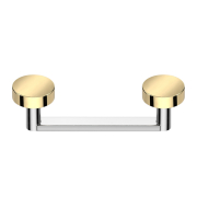 Surface barbell, flat, internal thread, silver with two...