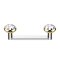 Surface barbell, flat, internal thread, silver with two gold-plated discs, crystal silver