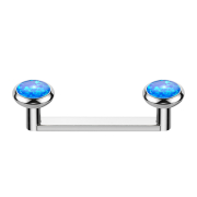 Surface Barbell flach Innengewinde silber mit zwei...