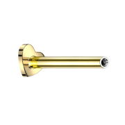 Micro Threadless Labret Bar Heart Gold Plated