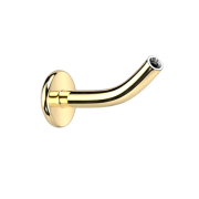 Threadless labret bar banana gold-plated