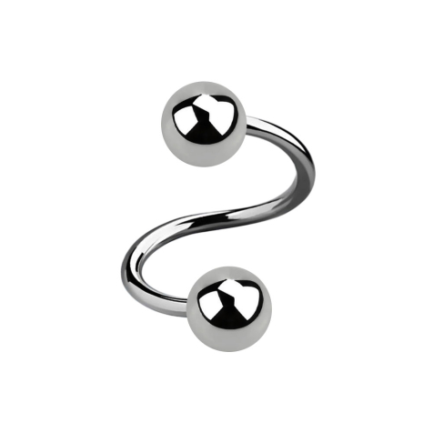 Micro spirale argentée avec deux boules