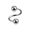Micro spirale argentée avec deux boules