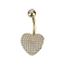 Gold-plated banana with silver ball crystal and silver 3D heart crystals