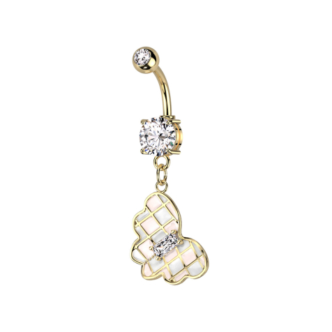 Banana gold-plated with ball crystal silver pendant butterfly crystal baguette