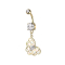 Banana gold-plated with ball crystal silver pendant butterfly crystal baguette