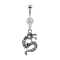 Banana silver with two balls Crystal silver Pendant dragon silver