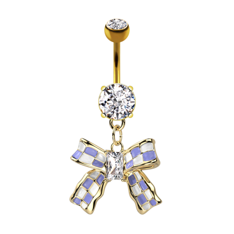 Banana gold-plated with ball crystal silver pendant checkered mesh