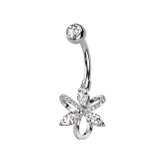 Banane argentée avec boule cristal argenté...