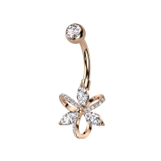 Banane rosegold mit Kugel Kristall silber und...