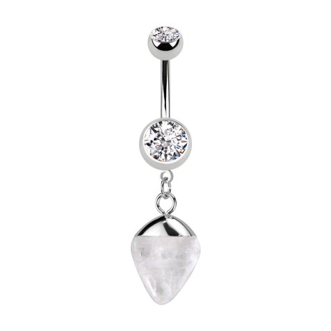 Banana in argento con ciondolo a goccia in opalite