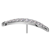 Croissant de lune sans fil argenté avec cristaux...