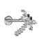 Micro Threadless Labret silver Dragonfly silver Crystals silver