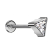 Micro Threadless Labret silver triangle silver crystal silver