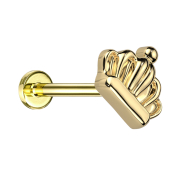Micro Threadless Labret Gold-Plated Crown Gold-Plated