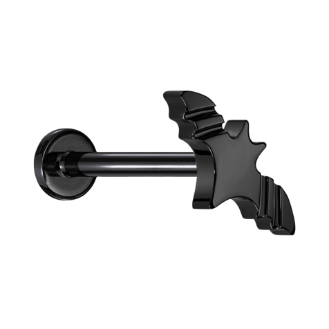 Micro Threadless Labret schwarz Fledermaus schwarz