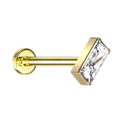 Micro Threadless Labret gold-plated rectangular...