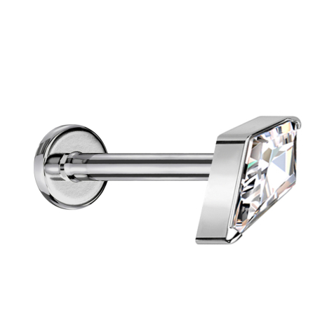 Micro Labret filettatura interna argento Diamante argento con cristalli argento