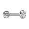 Micro Labret filetage intérieur argent disque arrondi argent cristal argent