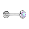 Micro Labret Innengewinde silber Scheibe abgerundet silber Kristall multicolor