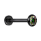 Micro Labret filetage intérieur noir disque arrondi noir cristal foncé multicolore