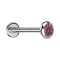 Micro Labret filetage intérieur argent disque arrondi argent cristal rose