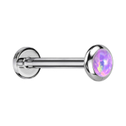Micro Labret Internal Thread Silver Disc Rounded Silver...