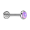 Micro Labret Internal Thread Silver Disc Rounded Silver Opal Violet