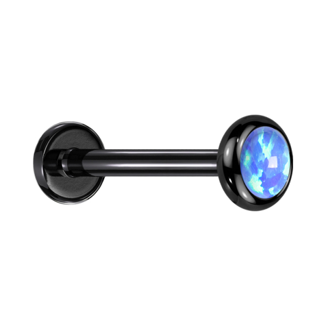 Micro Labret Internal Thread Black Disc Rounded Black Opal Blue