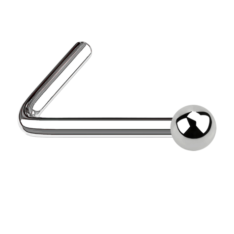Nose stud angled silver with ball