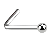 Nose stud angled silver with ball