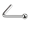 Nose stud angled silver with ball