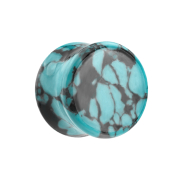 Flared Plug türkis mit Musterung schwarz