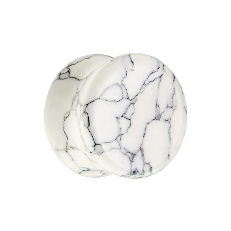 Flared Plug weiss mit Musterung schwarz