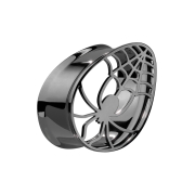 Flared Tunnel schwarz Tropfen Spinnennetz mit Spinne