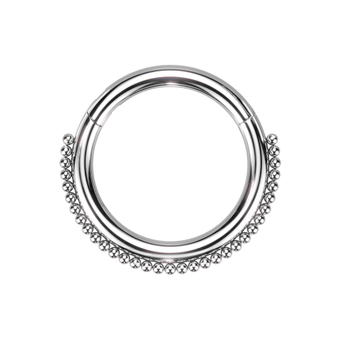 Micro Segmentring klappbar silber mit kleinen Kugeln