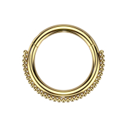 Micro Segmentring klappbar vergoldet mit kleinen Kugeln