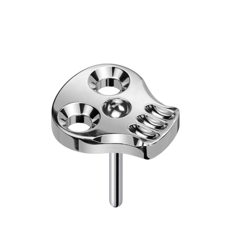 Threadless hohler Totenkopf silber