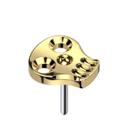 Threadless hohler Totenkopf vergoldet