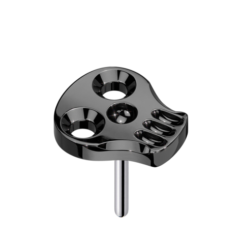 Threadless hohler Totenkopf schwarz