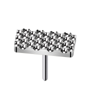 Threadless gepunkteter Diamantschliff Rechteck silber