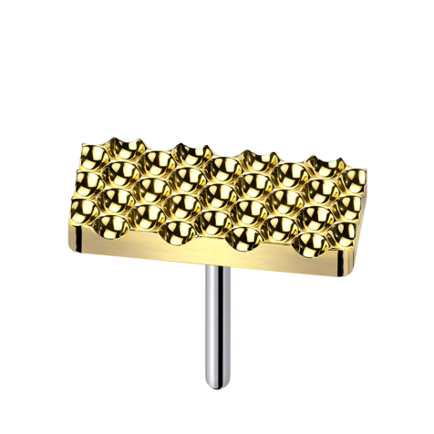 Threadless gepunkteter Diamantschliff Rechteck vergoldet