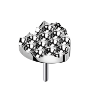 Cœur argenté sans filetage, taille diamant...