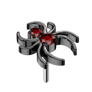 Threadless Spinne schwarz Kristalle rot