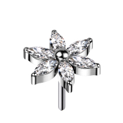 Threadless Blume silber Kristalle silber