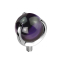 Dermal anchor silver ball set with amethyst stone