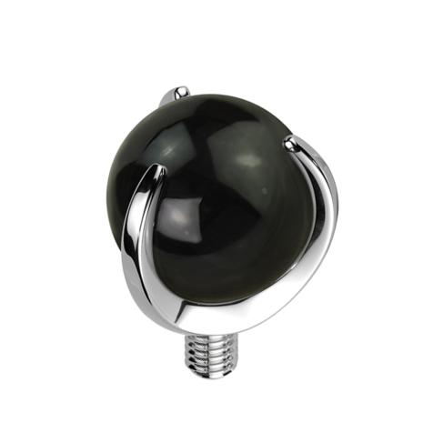 Ancoraggio dermico argento con pietra onice incastonata