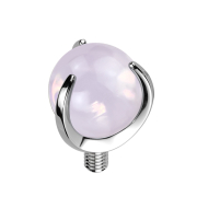 Ancoraggio dermico argento con pietra opalite rosa...